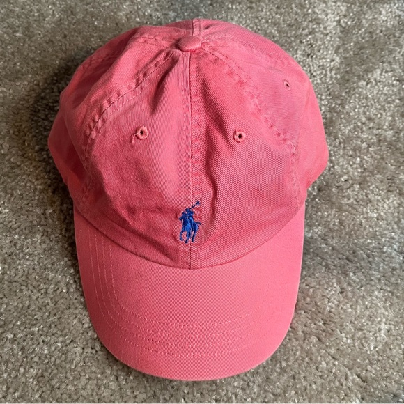 Polo Ralph Lauren Baseball Hat Cap Logo Pony Adjustable Strap Pink One Size - Picture 3 of 7
